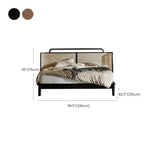 Ash Wood Walnut King Wingback Bed with Headboard and Legs Image - 9