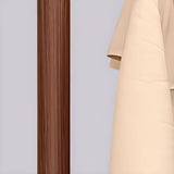 Ash Wooden Standing Hooks Coat Rack with Storage Drawers Image - 11