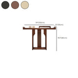 Asian-Inspired Floor Shelf Wood Brown Console Table Image - 10