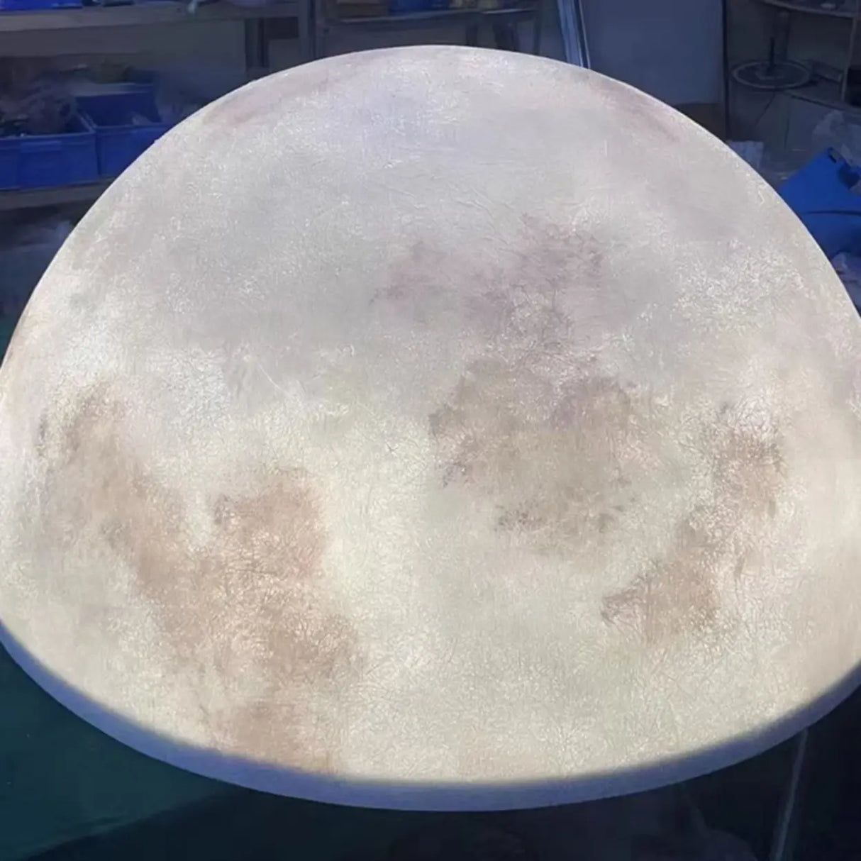 Astronomic Grey Dome Moon Resin Flush Mount Light Image - 10