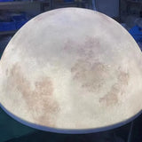 Astronomic Grey Dome Moon Resin Flush Mount Light Image - 10
