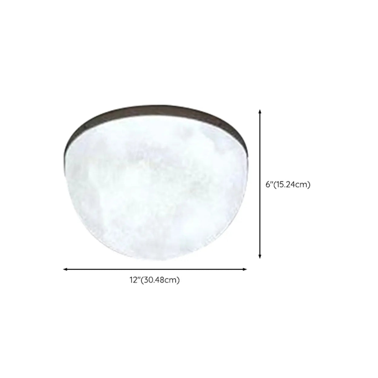 Astronomic Grey Dome Moon Resin Flush Mount Light 