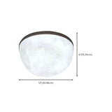 Astronomic Grey Dome Moon Resin Flush Mount Light #size
