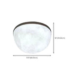 Astronomic Grey Dome Moon Resin Flush Mount Light Image - 16