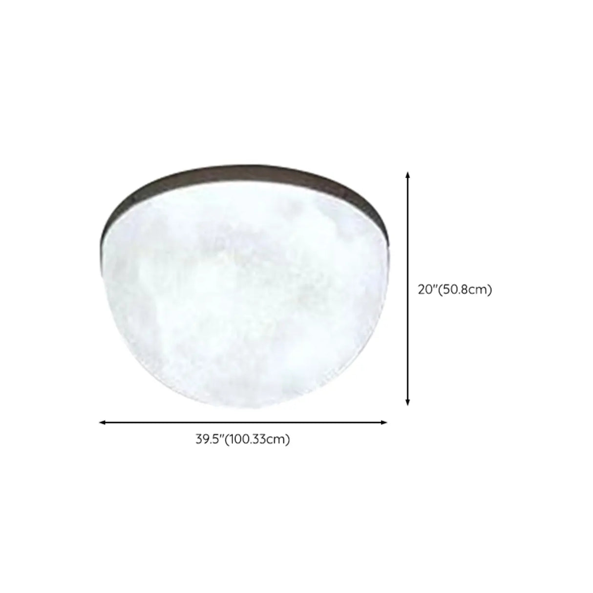 Astronomic Grey Dome Moon Resin Flush Mount Light Image - 17