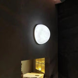 Astronomic Grey Dome Moon Resin Flush Mount Light Image - 5
