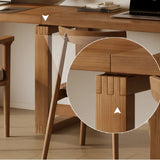 Auburn Finish Standard Wood Computer Desk with Drawers Image - 10