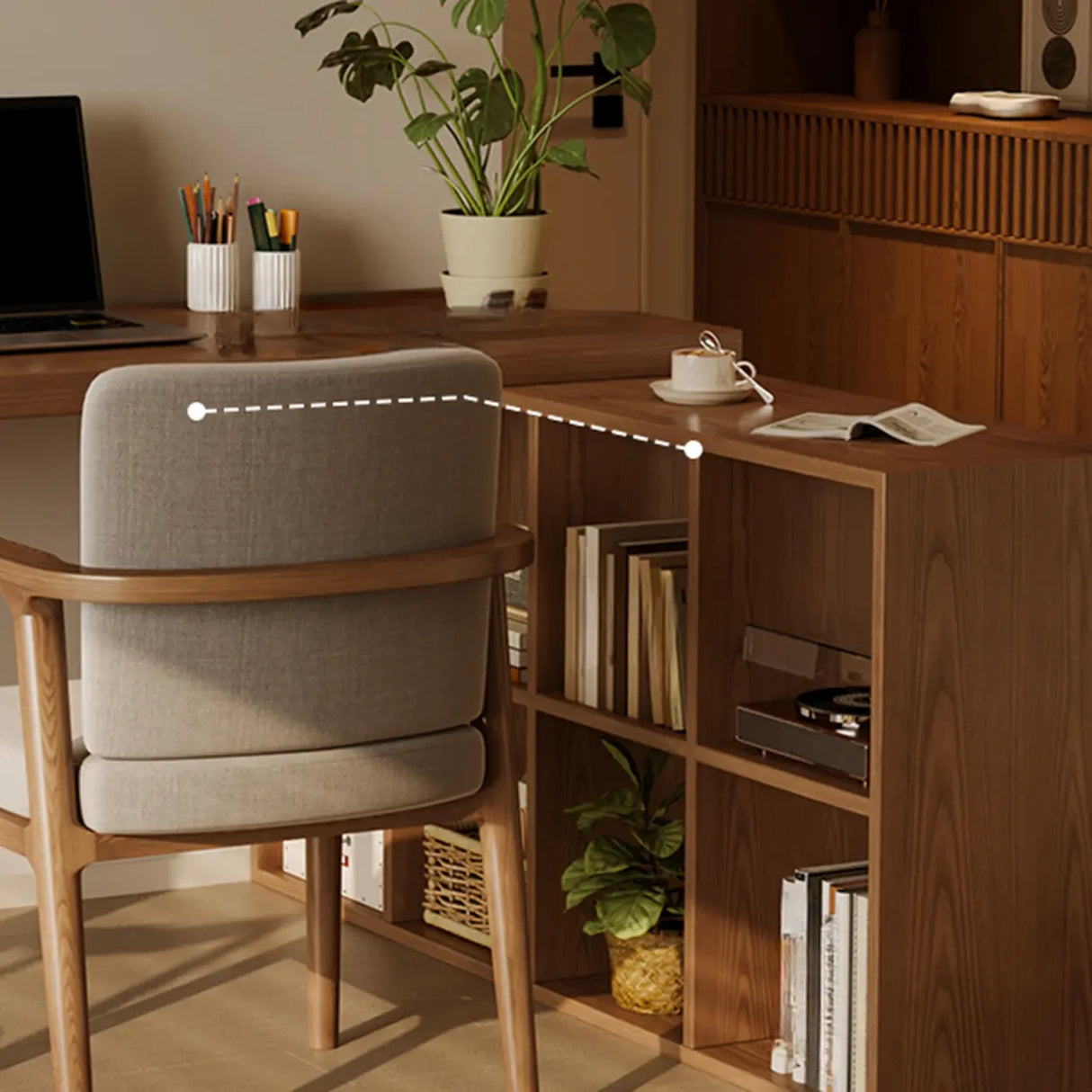 Auburn Finish Standard Wood Computer Desk with Drawers Image - 15