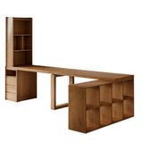Auburn Finish Standard Wood Computer Desk with Drawers Image - 22