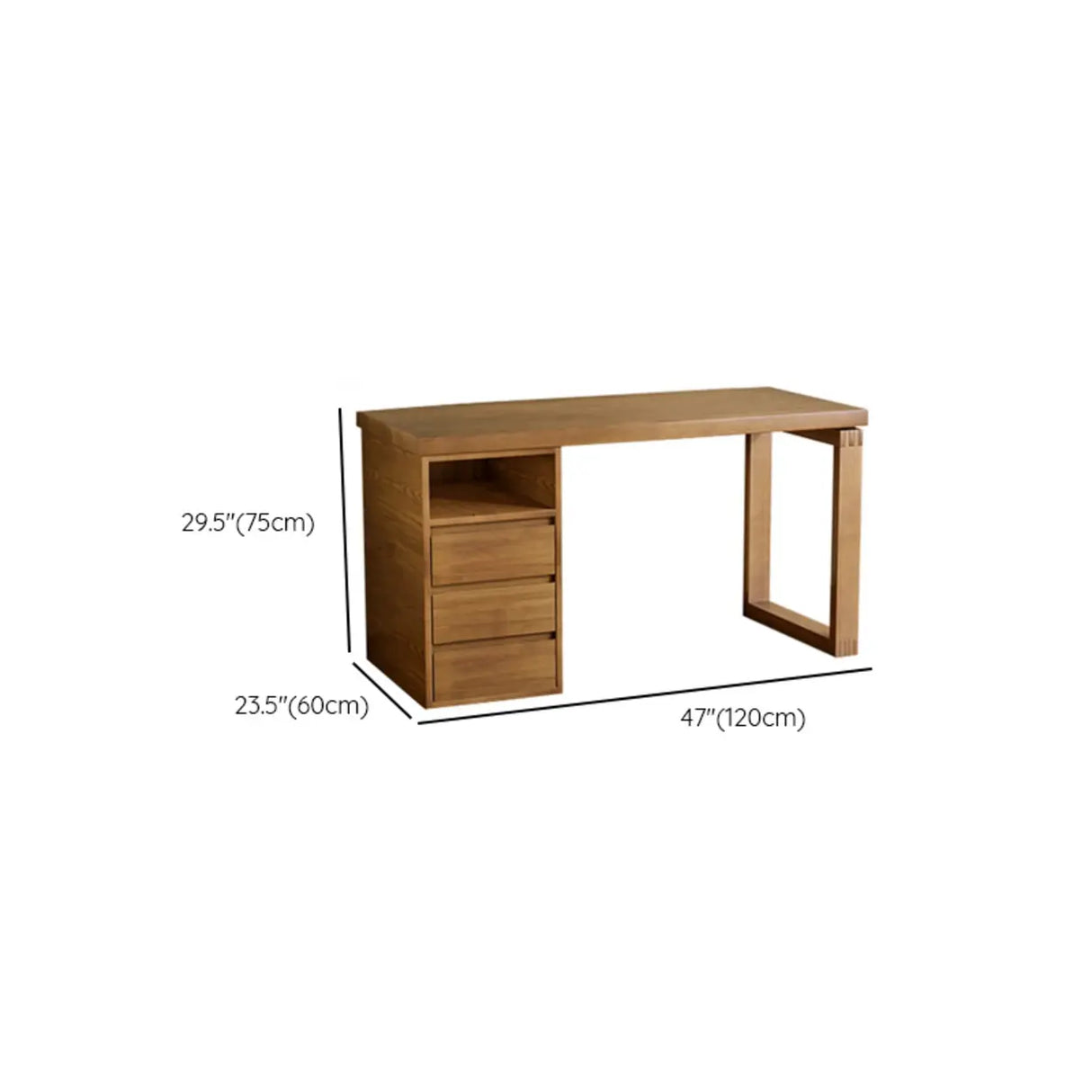 Auburn Finish Standard Wood Computer Desk with Drawers Image - 25