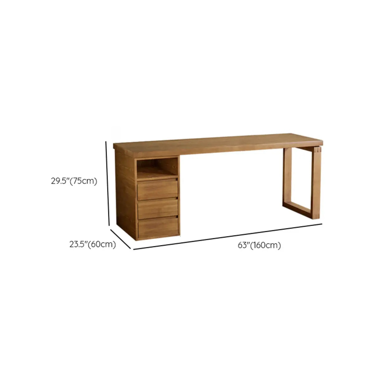 Auburn Finish Standard Wood Computer Desk with Drawers Image - 27
