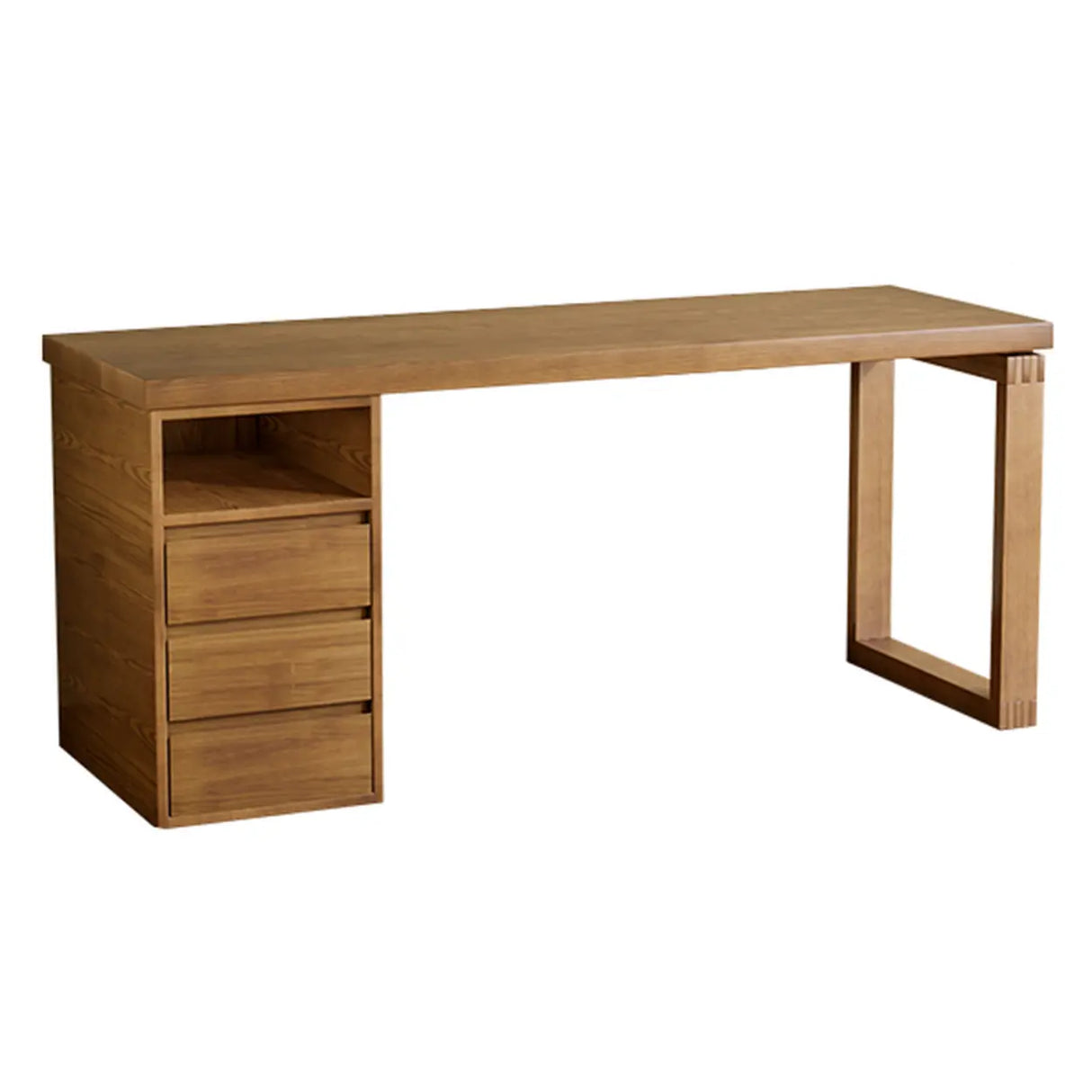 Auburn Finish Standard Wood Computer Desk with Drawers Image - 7