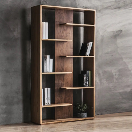 Auburn Stylish Open Shelves Vertical Wood Bookcase Image - 1