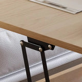 Avocado Green Wood Square Coffee Table with Storage Image - 6