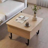Avocado Green Wood Square Coffee Table with Storage Image - 7