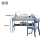 Timber Children Computer Desk with Chair, Peony/Azure Color, Container Storage, Shelf, and Drawer #size