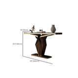 Azure Pedestal Base Marble Rectangular Top Console Table Image - 8