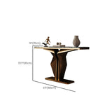 Azure Pedestal Base Marble Rectangular Top Console Table Image - 9