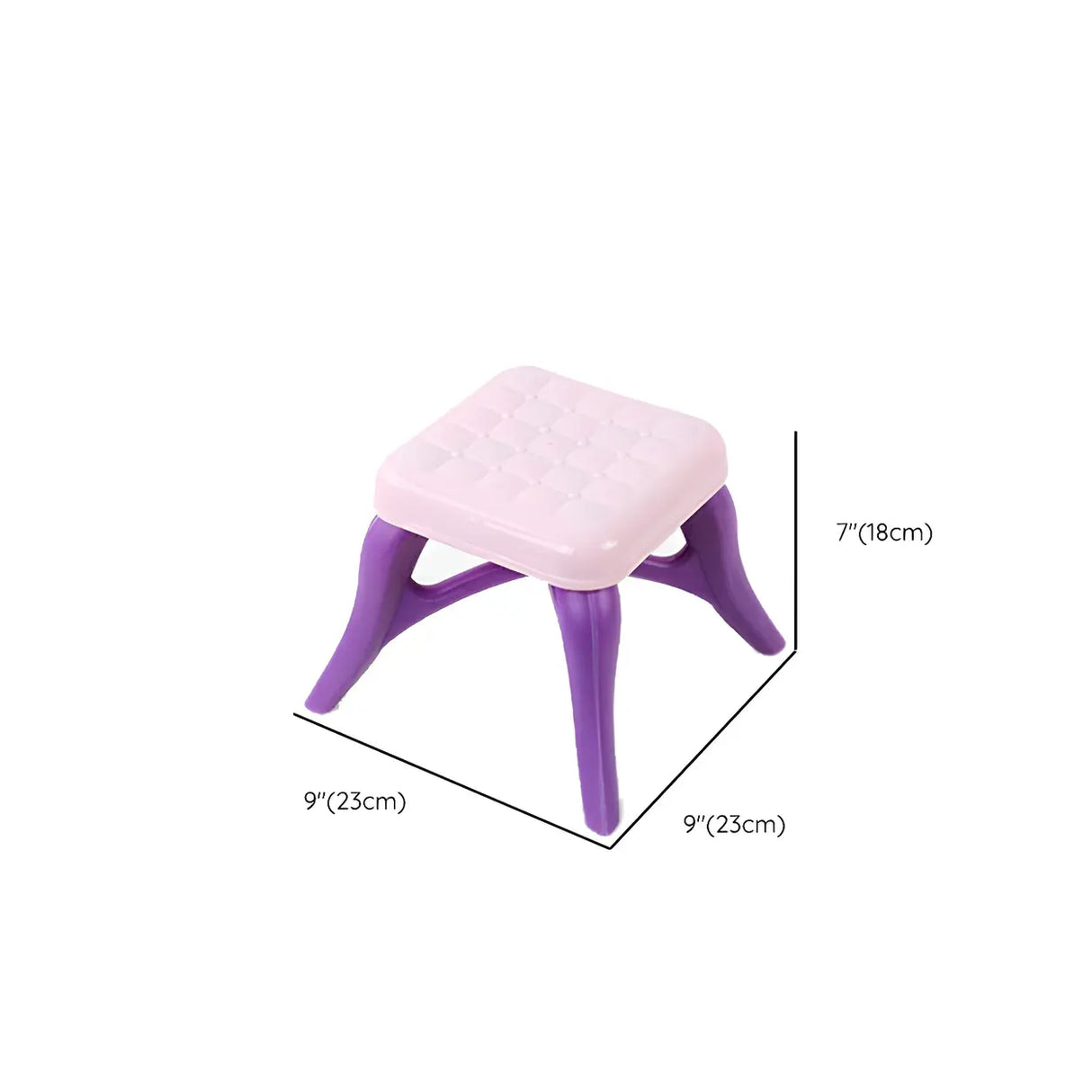 Ball Feet Plastic Castle Shape Pink Kids Vanity with Mirror Image - 14