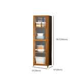 Bamboo Kitchen Hutch Brown 7 Shelves Tall China Cabinet Image - 22