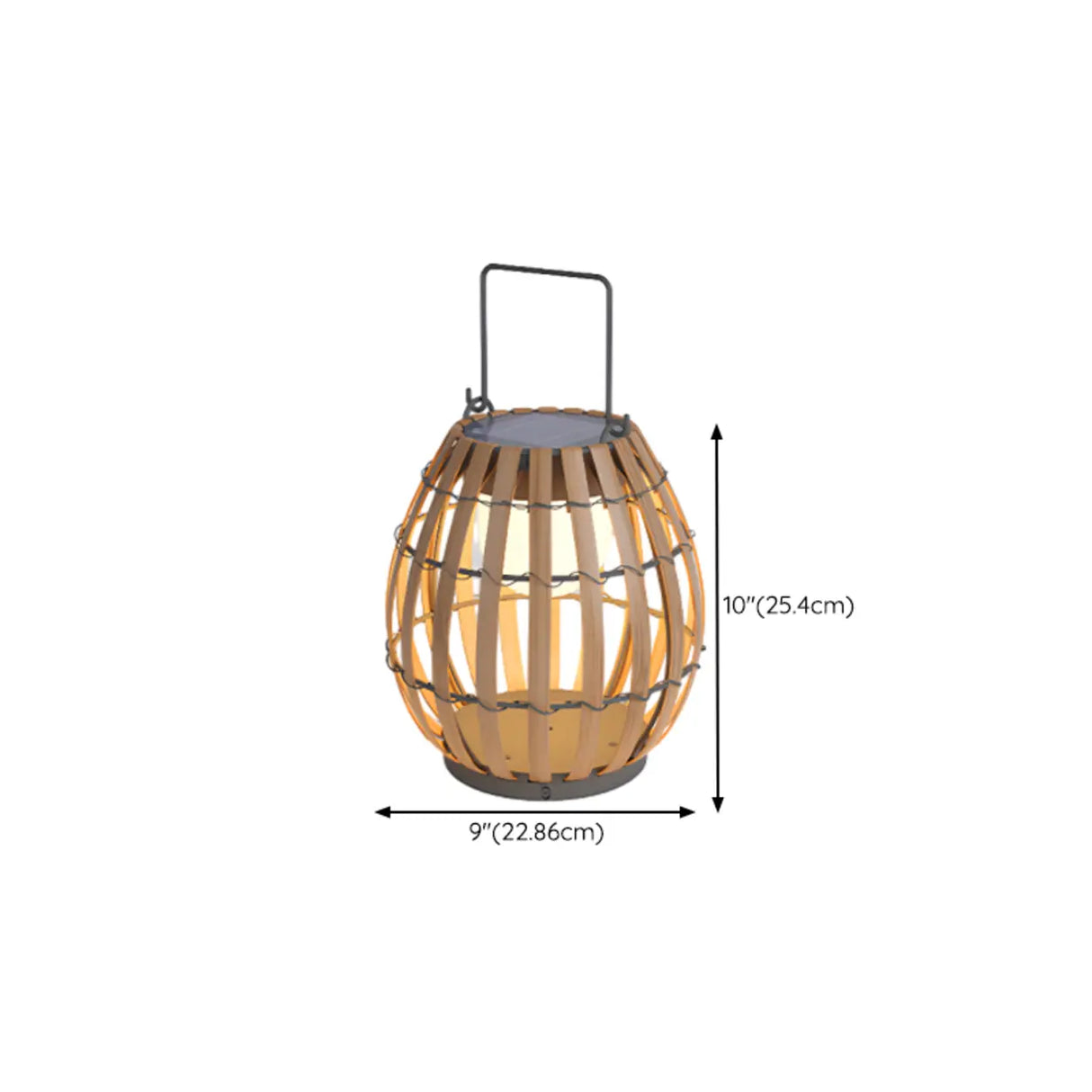 Bamboo Lantern Outdoor Table Lamp Portable Pillar Light 