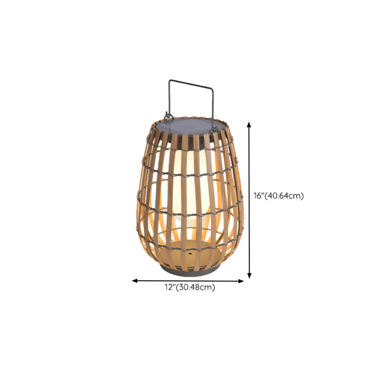 Bamboo Lantern Outdoor Table Lamp Portable Pillar Light Image - 15