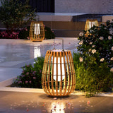 Bamboo Lantern Outdoor Table Lamp Portable Pillar Light Image - 4