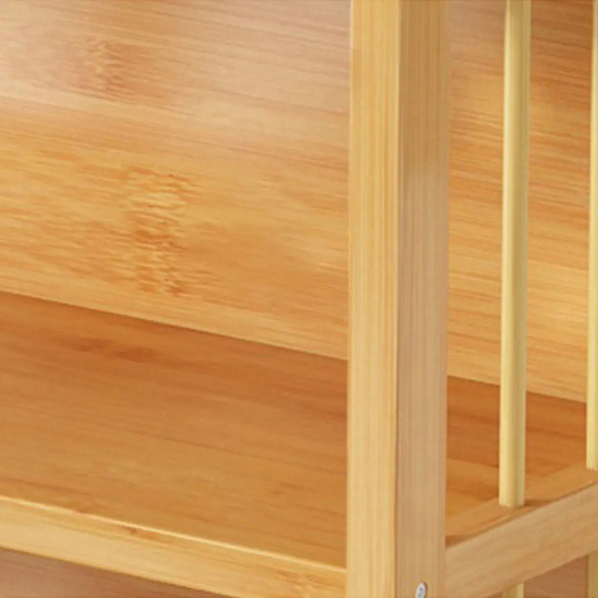 Bamboo Rustic Adjustable Shelves Wood Vertical Bookcase Image - 12