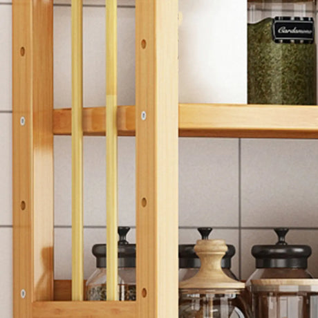 Bamboo Rustic Adjustable Shelves Wood Vertical Bookcase Image - 8