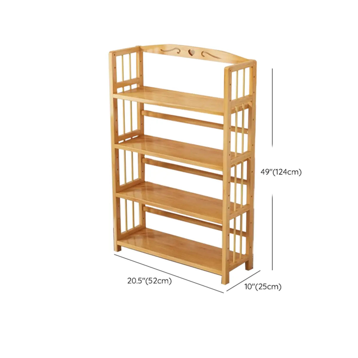Bamboo Rustic Adjustable Shelves Wood Vertical Bookcase Image - 22