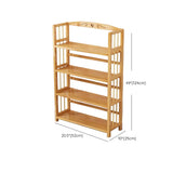 Bamboo Rustic Adjustable Shelves Wood Vertical Bookcase Image - 22