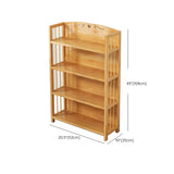 Bamboo Rustic Adjustable Shelves Wood Vertical Bookcase Image - 23