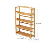 Bamboo Rustic Adjustable Shelves Wood Vertical Bookcase Image - 24