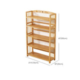 Bamboo Rustic Adjustable Shelves Wood Vertical Bookcase Image - 30