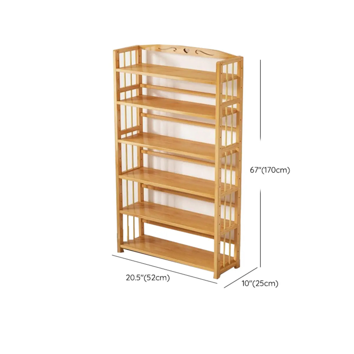 Bamboo Rustic Adjustable Shelves Wood Vertical Bookcase Image - 34
