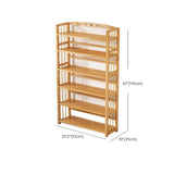 Bamboo Rustic Adjustable Shelves Wood Vertical Bookcase Image - 34