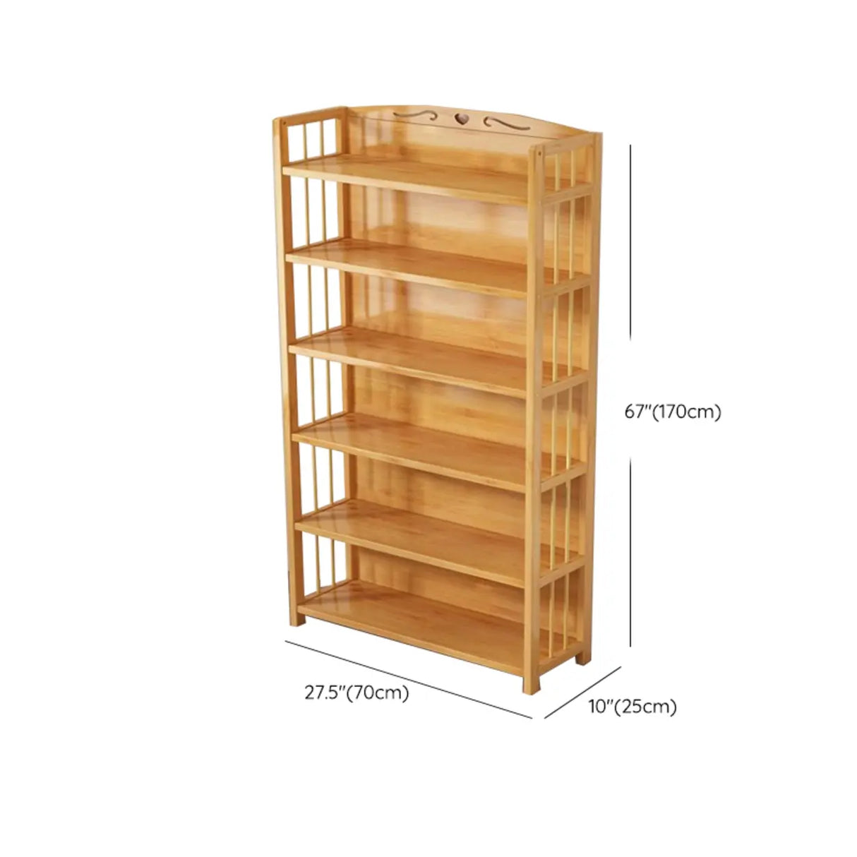 Bamboo Rustic Adjustable Shelves Wood Vertical Bookcase Image - 37