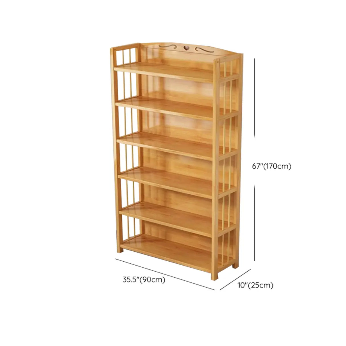 Bamboo Rustic Adjustable Shelves Wood Vertical Bookcase Image - 39