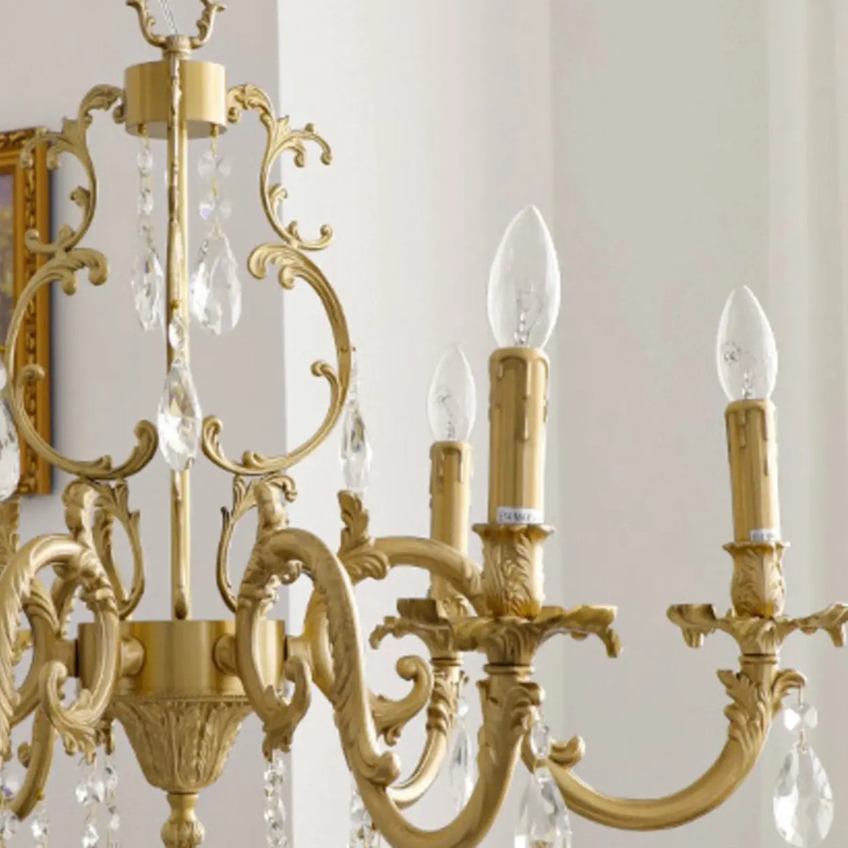 Baroque Vintage Gold Crystal Candelabra Chandelier Image - 13