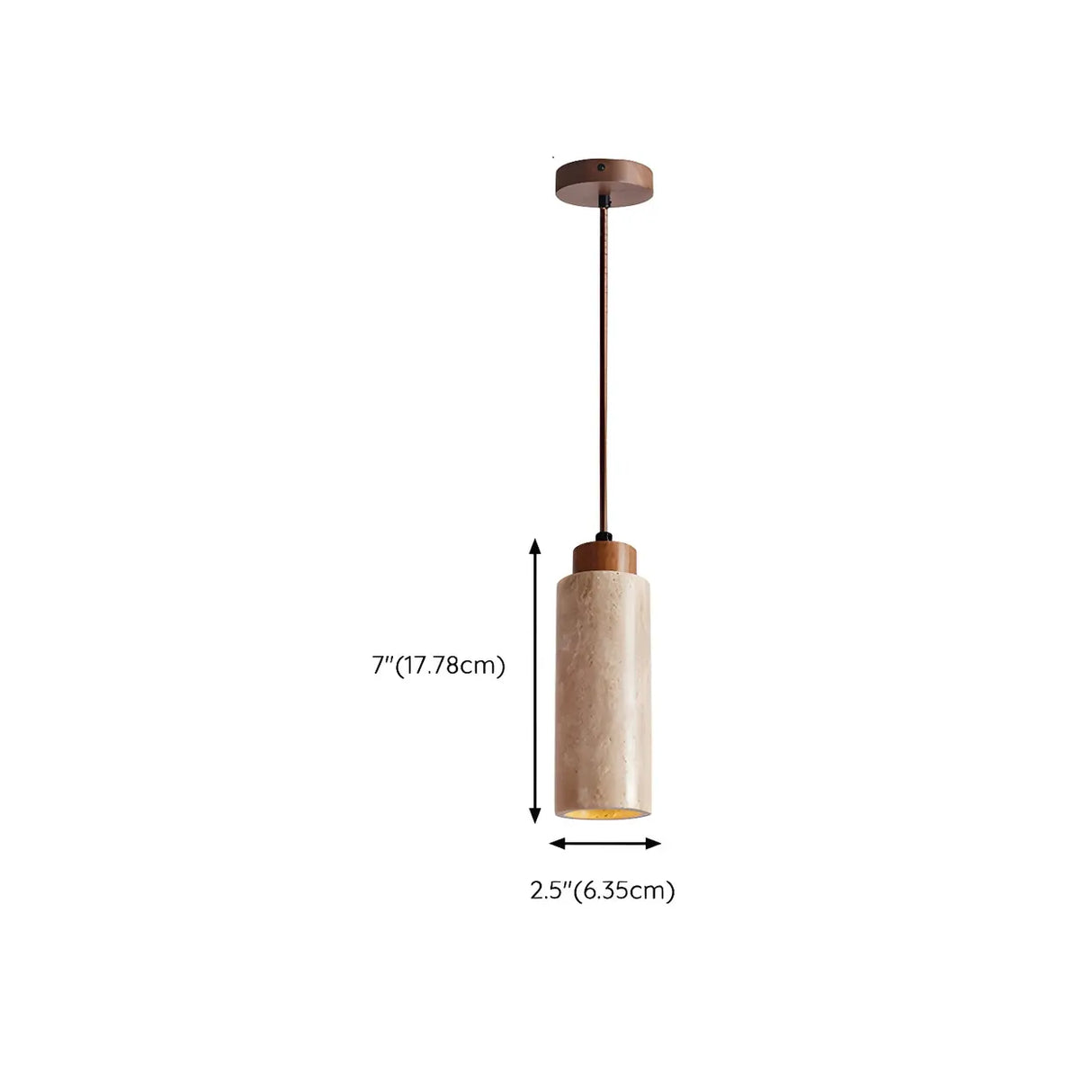 Bedroom Adjustable Brown Stone Geometric Pendant Light 