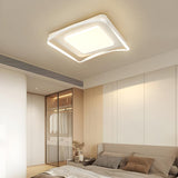 Bedroom Arc Square Resin LED Flush Mount Ceiling Light Image - 4