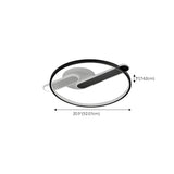 Bedroom Black Circular LED Flush Mount Ceiling Light Image - 9