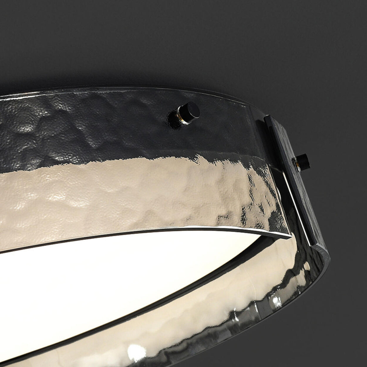 Bedroom Black Glass Round Flush Mount Ceiling Light Image - 11