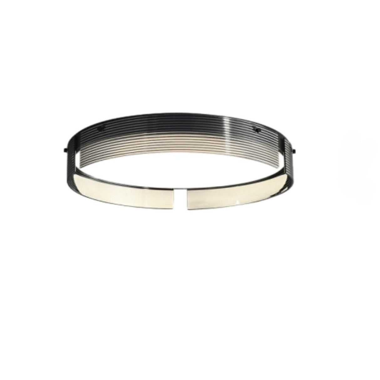 Bedroom Black Glass Round Flush Mount Ceiling Light Image - 3