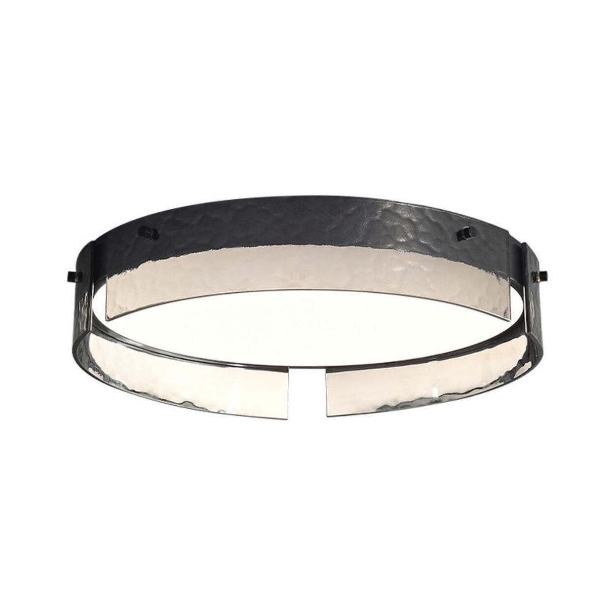 Bedroom Black Glass Round Flush Mount Ceiling Light Image - 7