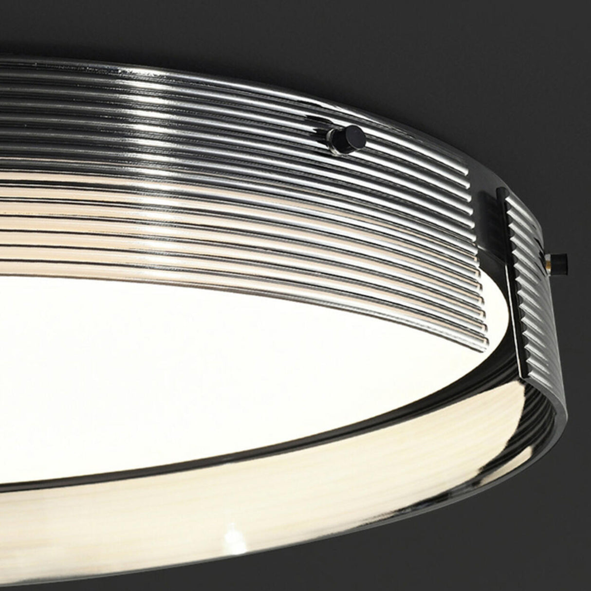 Bedroom Black Glass Round Flush Mount Ceiling Light Image - 9