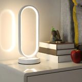 Bedroom Black Oval LED Minimalist Metal Table Lamp Image - 12
