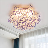 Bedroom Blue Blossoming Flower LED Flush Mount Light Image - 9