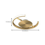 Bedroom Brass Circular LED Flush Mount Ceiling Light #size