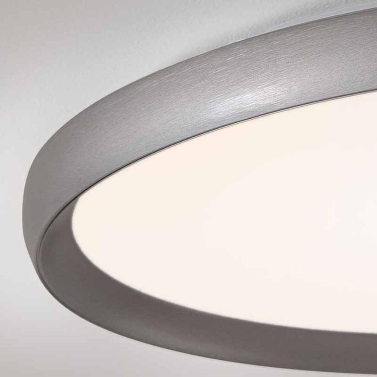 Bedroom Casual Nickel Circle Flush Mount Ceiling Light Image - 7